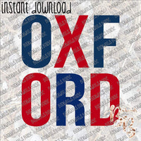 Block Text Oxford INSTANT DOWNLOAD print file PNG