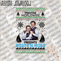 Boats'N Hoes Ugly Sweater INSTANT DOWNLOAD print file PNG