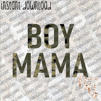 Boy Mama Camo Split Letters INSTANT DOWNLOAD print file PNG