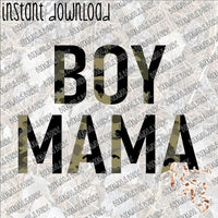 Boy Mama Camo Split Letters Black INSTANT DOWNLOAD print file PNG