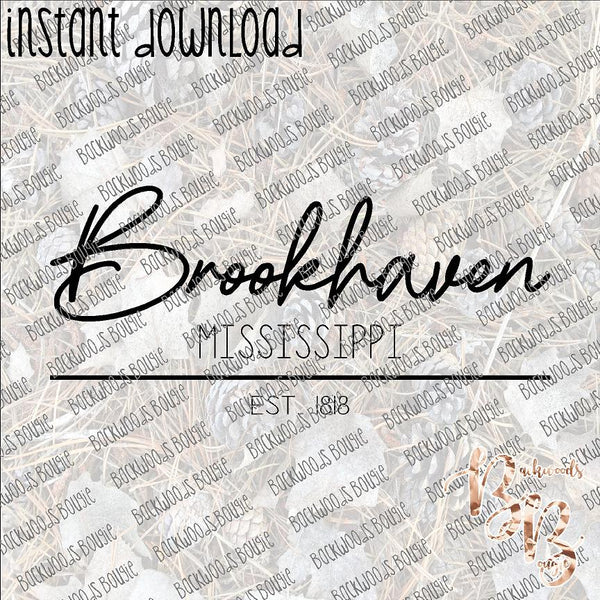 Brookhaven MS Est INSTANT DOWNLOAD print file PNG