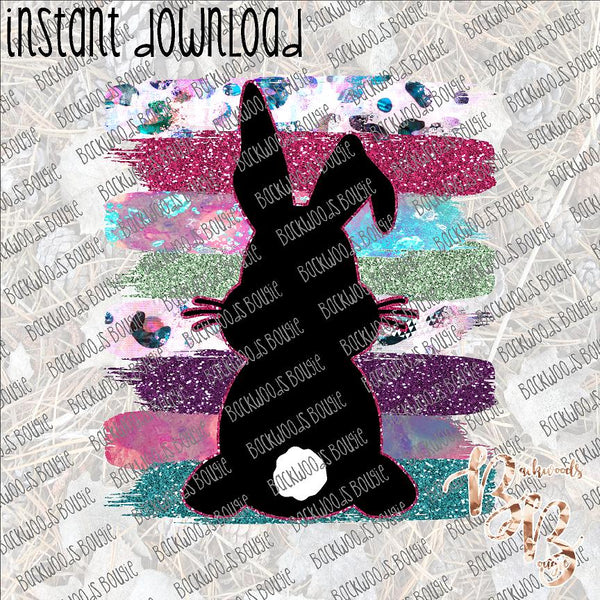 Bunny Butt Brushstrokes INSTANT DOWNLOAD print file PNG