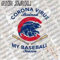 Corona Virus Ruined My Baseball Season INSTANT DOWNLOAD print file PNG