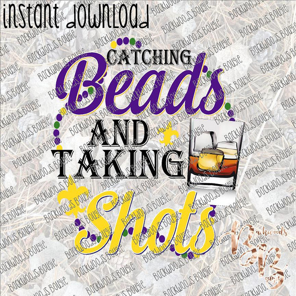 Catching Beads and Taking Shots INSTANT DOWNLOAD print file PNG