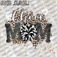 Cheer Mom Leopard Distressed INSTANT DOWNLOAD print file PNG