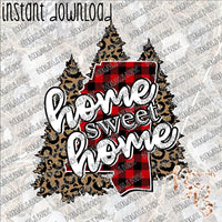 Christmas MS Home Sweet Home Leopard INSTANT DOWNLOAD print file PNG