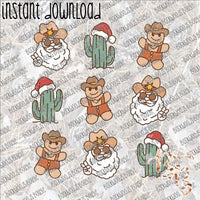 Cowboy Christmas INSTANT DOWNLOAD print file PNG