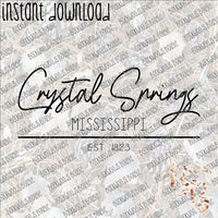 Crystal Springs MS Est INSTANT DOWNLOAD print file PNG