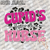 Cupid's Favorite Nurse INSTANT DOWNLOAD print file PNG