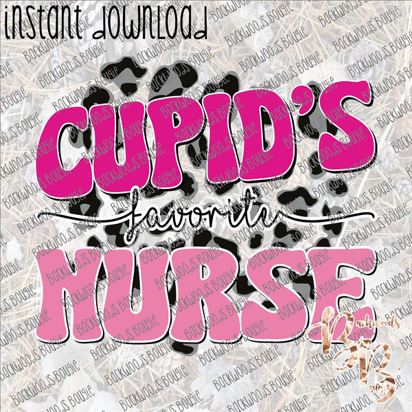 Cupid's Favorite Nurse INSTANT DOWNLOAD print file PNG