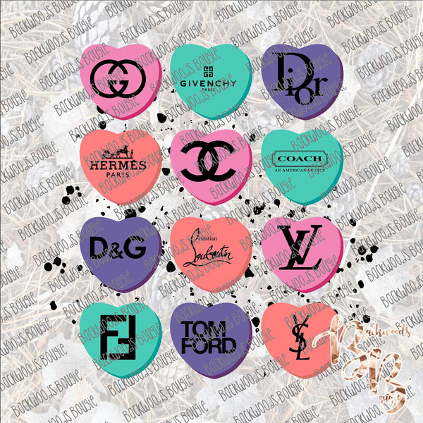 Designer Inspired Conversation Hearts SUBLIMATION Transfer READY to PRESS