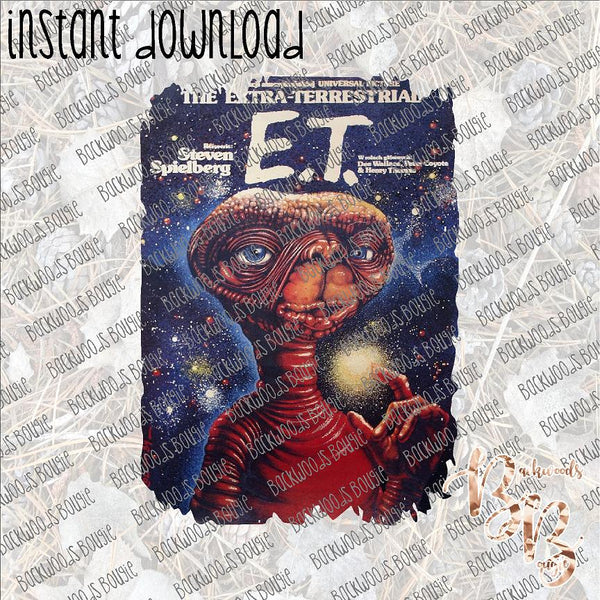 ET Movie Poster INSTANT DOWNLOAD print file PNG