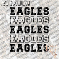 Eagles Repeat Text INSTANT DOWNLOAD print file PNG