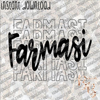 Farmasi Stacked Text INSTANT DOWNLOAD print file PNG