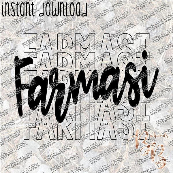 Farmasi Stacked Text INSTANT DOWNLOAD print file PNG