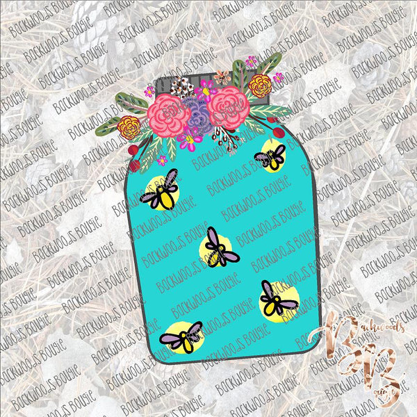 Fireflies in a Mason Jar SUBLIMATION Transfer READY to PRESS