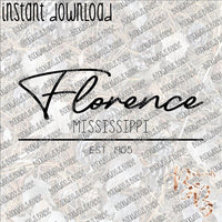 Florence MS Est INSTANT DOWNLOAD print file PNG