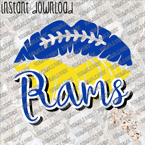 Football Lips Rams INSTANT DOWNLOAD print file PNG