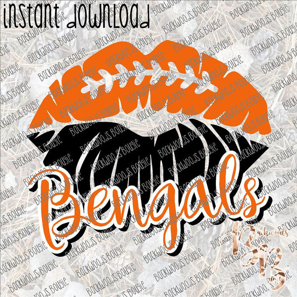 Football Lips Bengals INSTANT DOWNLOAD print file PNG