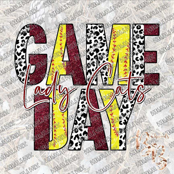 Game Day Softball Lady Wildcats Maroon SUBLIMATION Transfer READY to PRESS