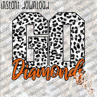 Go Diamonds INSTANT DOWNLOAD print file PNG