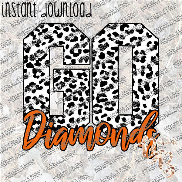 Go Diamonds INSTANT DOWNLOAD print file PNG