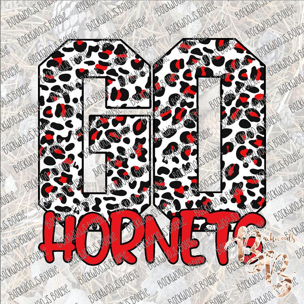 GO Hornets Red and Black Leopard SUBLIMATION Transfer READY to PRESS