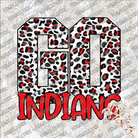 GO Indians Red and Black Leopard INSTANT DOWNLOAD print file PNG