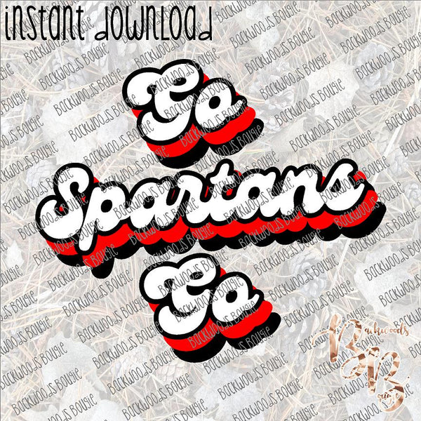 Go Spartans Go INSTANT DOWNLOAD print file PNG