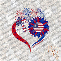 God Bless America Heart SUBLIMATION Transfer READY to PRESS