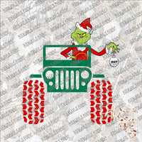 Grinch Jeep 2 SUBLIMATION Transfer READY to PRESS