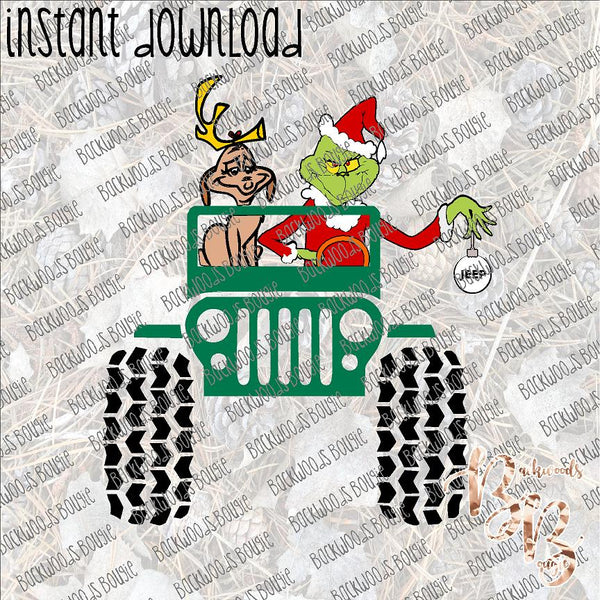 Grinch Jeep INSTANT DOWNLOAD print file PNG