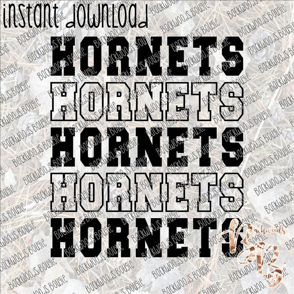 Hornets Repeat Text INSTANT DOWNLOAD print file PNG