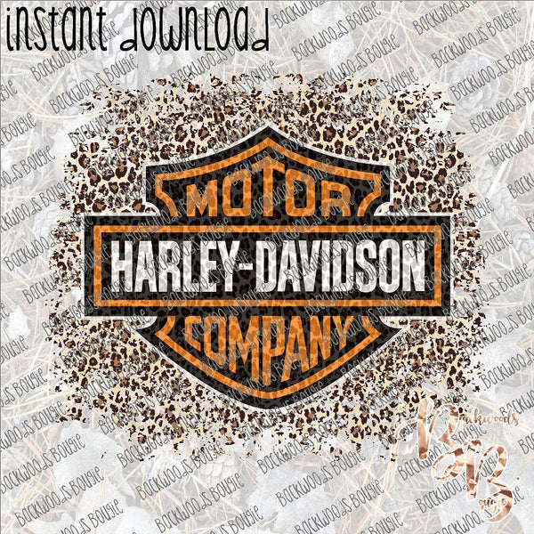 Harley Davidson Leopard Distressed INSTANT DOWNLOAD print file PNG