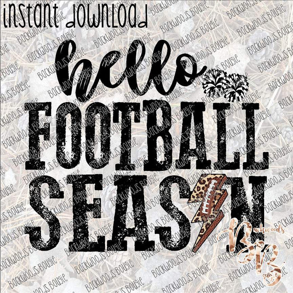 Hello Football Season INSTANT DOWNLOAD print file PNG