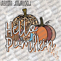 Hello Pumpkin INSTANT DOWNLOAD print file PNG