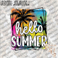 Hello Summer Beach Brights INSTANT DOWNLOAD print file PNG