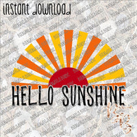 Hello Sunshine INSTANT DOWNLOAD print file PNG