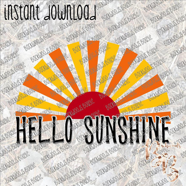 Hello Sunshine INSTANT DOWNLOAD print file PNG