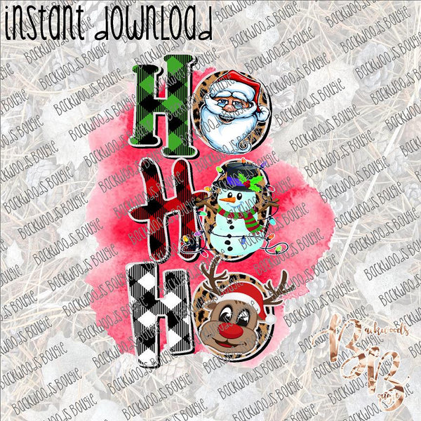 Ho Ho Ho Characters INSTANT DOWNLOAD print file PNG