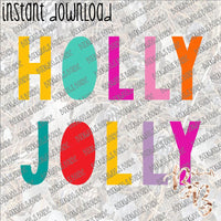 Holly Jolly 2 INSTANT DOWNLOAD print file PNG