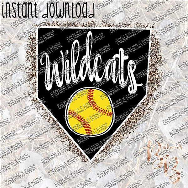 Homeplate Wildcats INSTANT DOWNLOAD print file PNG