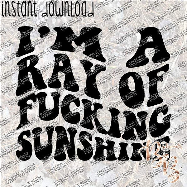 I'm a Ray of Fucking Sunshine INSTANT DOWNLOAD print file PNG