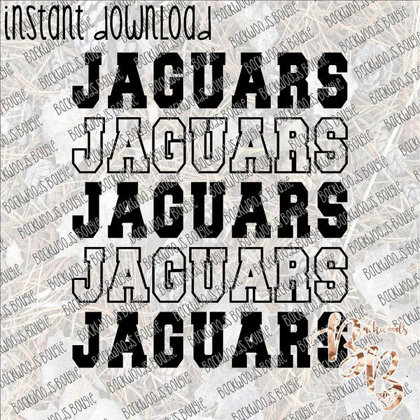 Jaguars Repeat Text INSTANT DOWNLOAD print file PNG