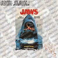 Jaws Movie Poster INSTANT DOWNLOAD print file PNG