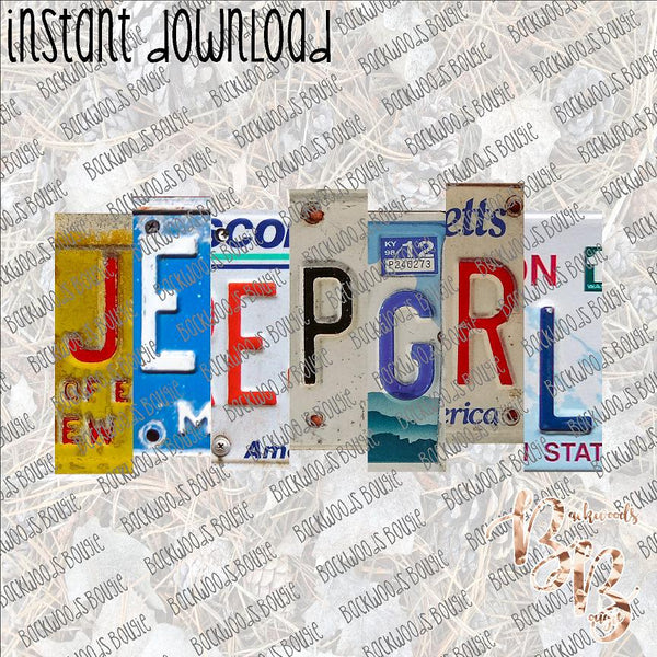 JeepGrl INSTANT DOWNLOAD print file PNG