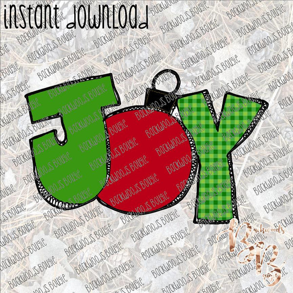 Joy Ornament 2 INSTANT DOWNLOAD print file PNG