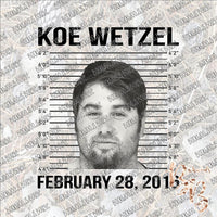 Koe Wetzel Mugshot SUBLIMATION Transfer READY to PRESS