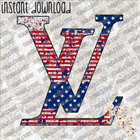 LV Logo Patriotic INSTANT DOWNLOAD print file PNG