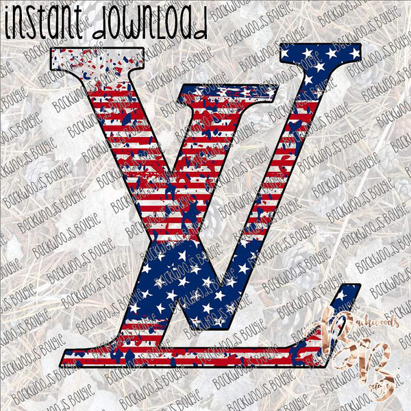 LV Logo Patriotic INSTANT DOWNLOAD print file PNG